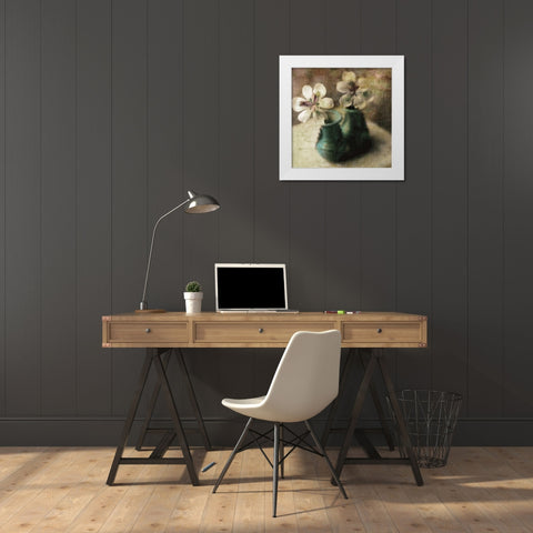 Natures Blossoms IV White Modern Wood Framed Art Print by Friedman, Susan