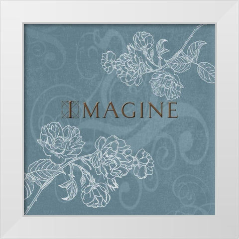 Imagine White Modern Wood Framed Art Print by Tanner, Jan