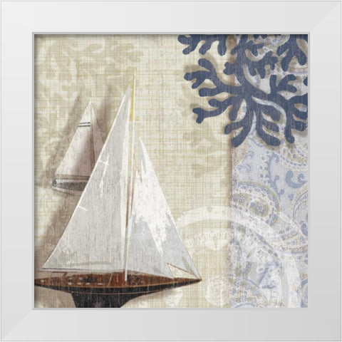 Sailing Adventure I White Modern Wood Framed Art Print by Venter, Tandi