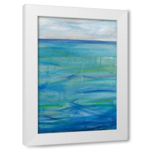 Deep Blue III White Modern Wood Framed Art Print by Eider, Georgia