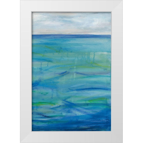 Deep Blue III White Modern Wood Framed Art Print by Eider, Georgia