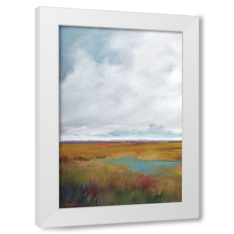 Sunset Over The Marsh I White Modern Wood Framed Art Print by Jackson, Victoria