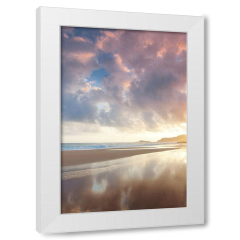 Secret Beach Sunrise II White Modern Wood Framed Art Print by Frates, Dennis