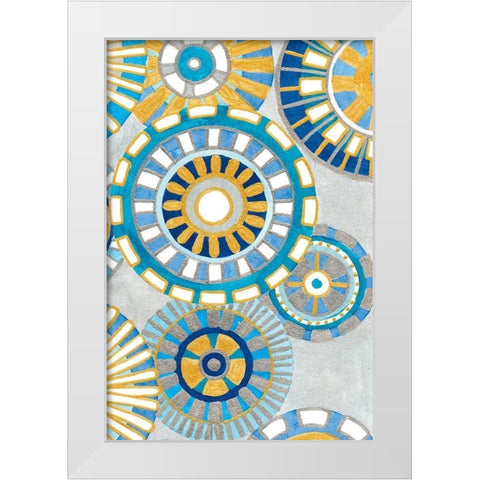 Circle Delight C White Modern Wood Framed Art Print by Banks, Debbie