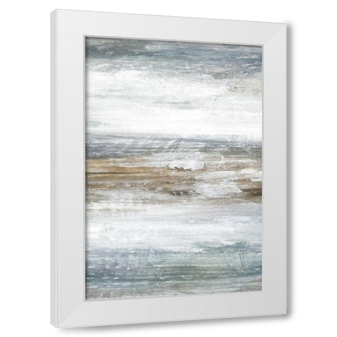 Mirage B White Modern Wood Framed Art Print by Fontaine, Stephane