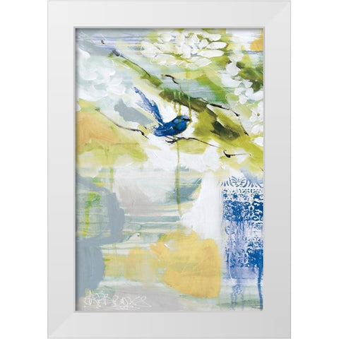Blue Wrens I White Modern Wood Framed Art Print by Jones, A.