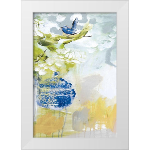 Blue Wrens III White Modern Wood Framed Art Print by Jones, A.