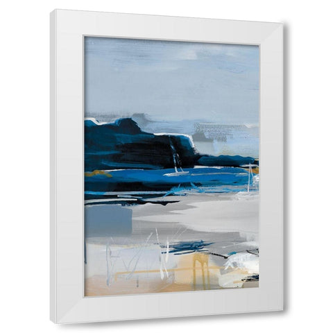 Land and Sea I White Modern Wood Framed Art Print by Fitzsimmons, A.