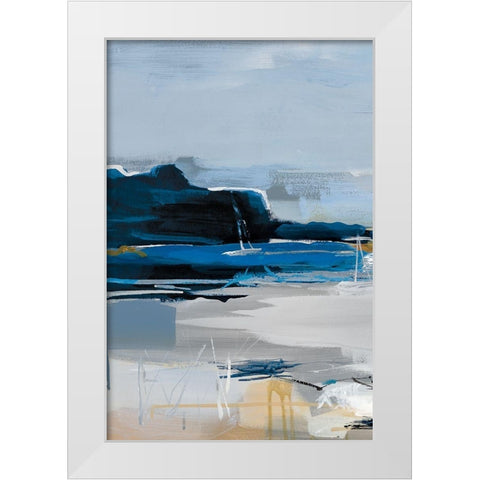 Land and Sea I White Modern Wood Framed Art Print by Fitzsimmons, A.
