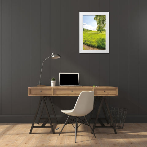Greenest Pastures III White Modern Wood Framed Art Print by Frank, Assaf