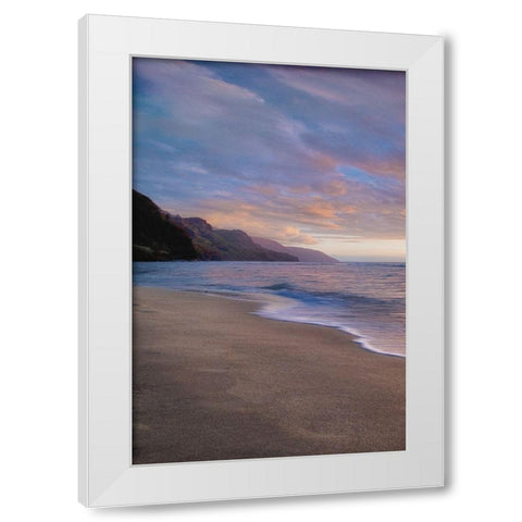 Kee Beach Sunset I White Modern Wood Framed Art Print by Frates, Dennis