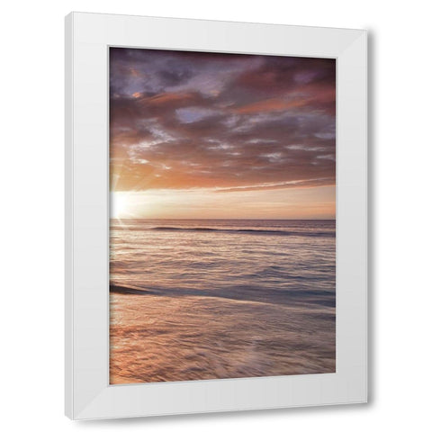 Kee Beach Sunset III White Modern Wood Framed Art Print by Frates, Dennis