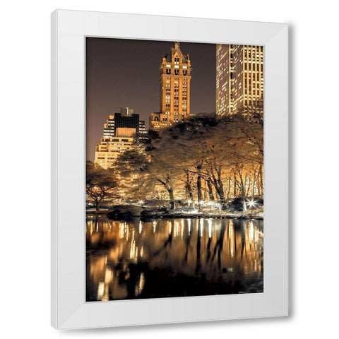 Central Park Glow II White Modern Wood Framed Art Print by Frank, Assaf
