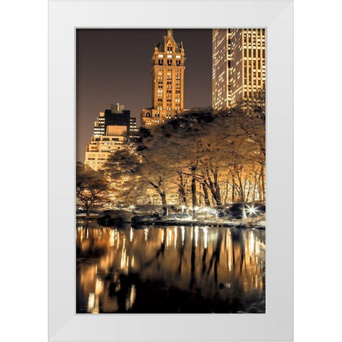 Central Park Glow II White Modern Wood Framed Art Print by Frank, Assaf