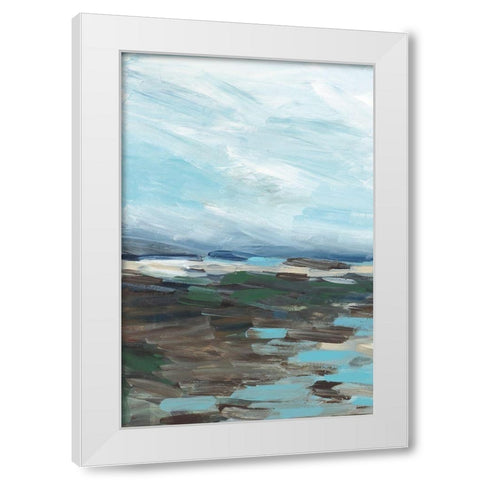 Somewhere On The Beach White Modern Wood Framed Art Print by Pasion, Wani