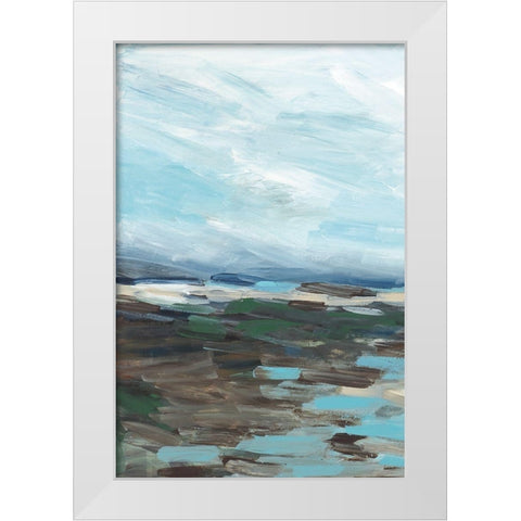 Somewhere On The Beach White Modern Wood Framed Art Print by Pasion, Wani