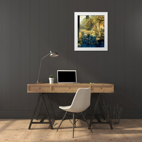 Sunlit Terrace Crillon le Brave White Modern Wood Framed Art Print by Craig, Philip