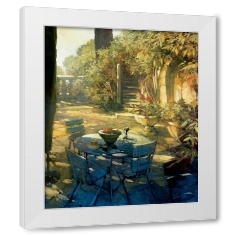Sunlit Terrace Crillon le Brave White Modern Wood Framed Art Print by Craig, Philip