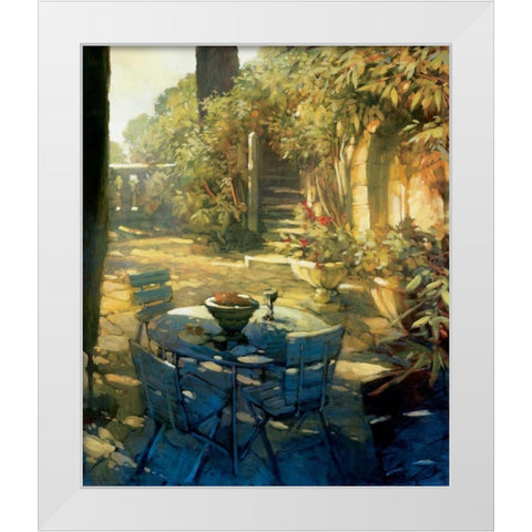 Sunlit Terrace Crillon le Brave White Modern Wood Framed Art Print by Craig, Philip