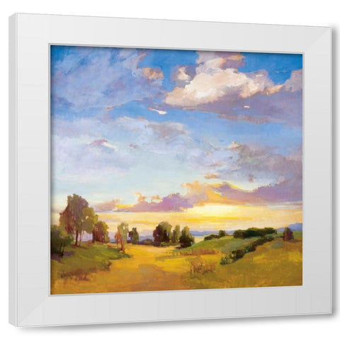 Golden Horizons White Modern Wood Framed Art Print by McMurry, Vicki
