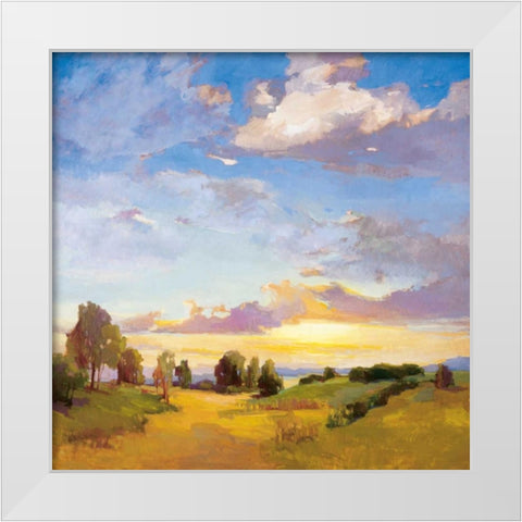 Golden Horizons White Modern Wood Framed Art Print by McMurry, Vicki