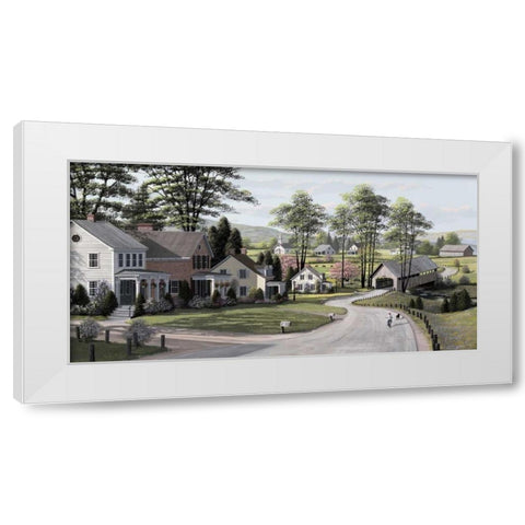 The Covered Bridge White Modern Wood Framed Art Print by Saunders, Bill
