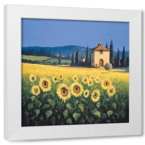 Golden Warmth White Modern Wood Framed Art Print by Short, David