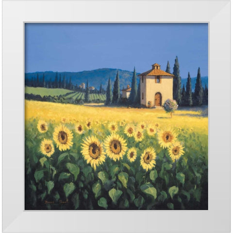 Golden Warmth White Modern Wood Framed Art Print by Short, David