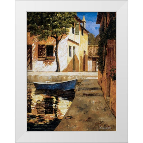 A Touch of Blue White Modern Wood Framed Art Print by Archambault, Gilles