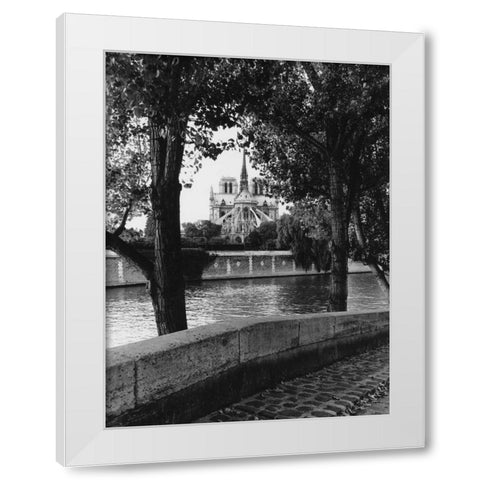 Notre Dame White Modern Wood Framed Art Print by Davidson, Clay