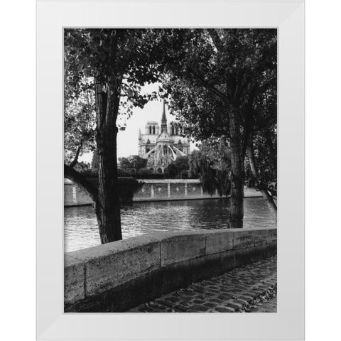 Notre Dame White Modern Wood Framed Art Print by Davidson, Clay