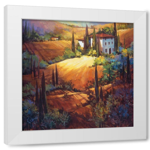 Morning Light Tuscany White Modern Wood Framed Art Print by OToole, Nancy
