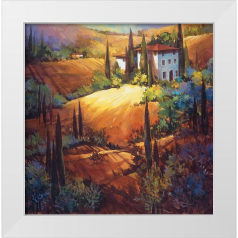 Morning Light Tuscany White Modern Wood Framed Art Print by OToole, Nancy