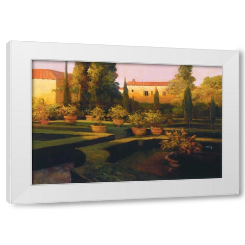 Verona Garden White Modern Wood Framed Art Print by Craig, Philip