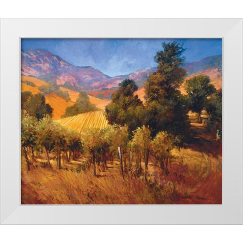 Southern Vineyard Hillside White Modern Wood Framed Art Print by Craig, Philip