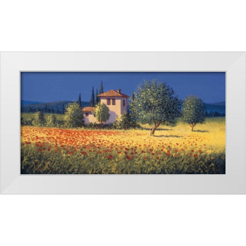 Summer Field I White Modern Wood Framed Art Print by Short, David