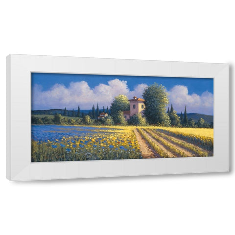 Summer Fields II White Modern Wood Framed Art Print by Short, David