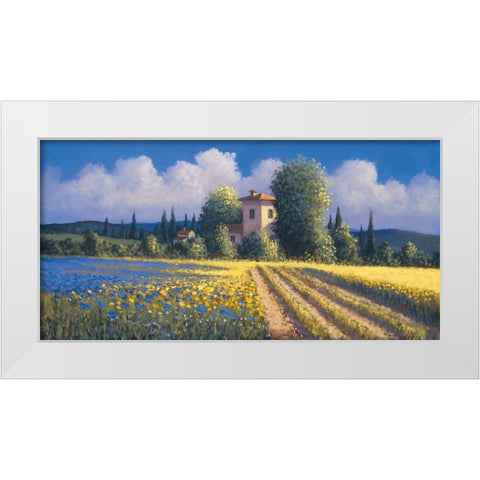 Summer Fields II White Modern Wood Framed Art Print by Short, David