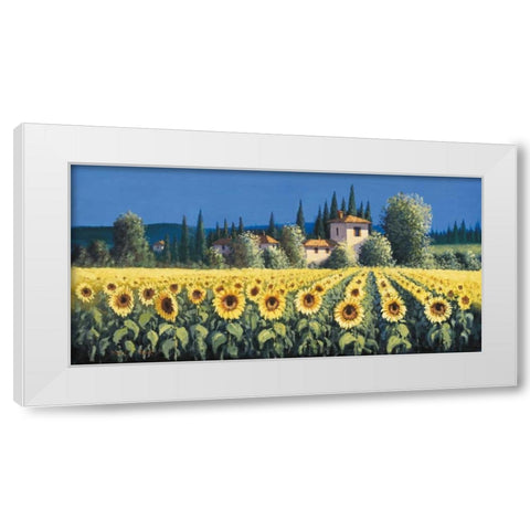 Summer Blooms White Modern Wood Framed Art Print by Short, David