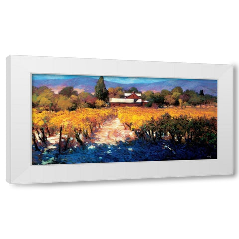 Vineyard Afternoon White Modern Wood Framed Art Print by Craig, Philip