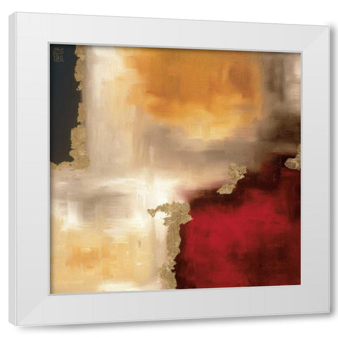 Crimson Accent I White Modern Wood Framed Art Print by Maitland, Laurie