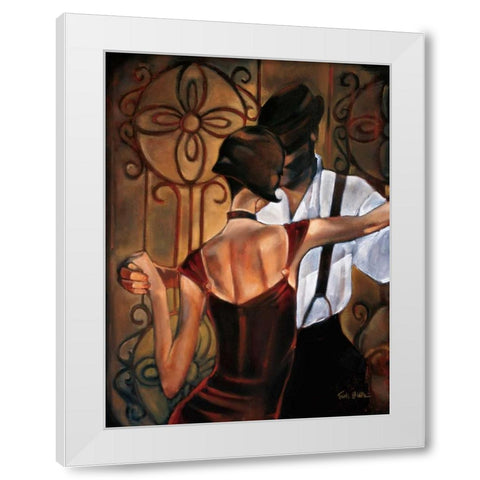 Evening Tango White Modern Wood Framed Art Print by Biddle, Trish