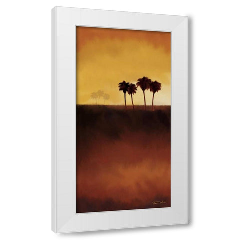 Sunset Palm II White Modern Wood Framed Art Print by Venter, Tandi