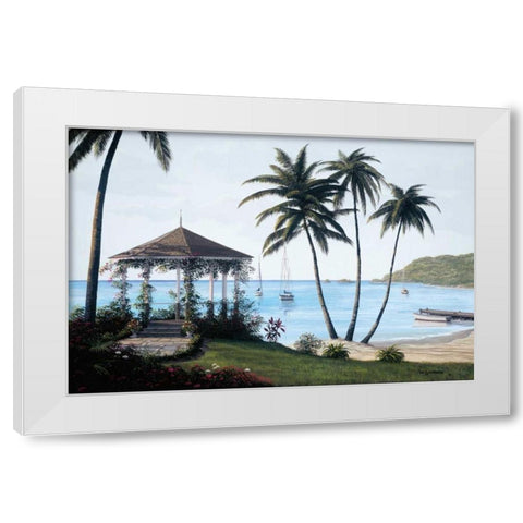 Caribbean Dreams White Modern Wood Framed Art Print by Saunders, Bill