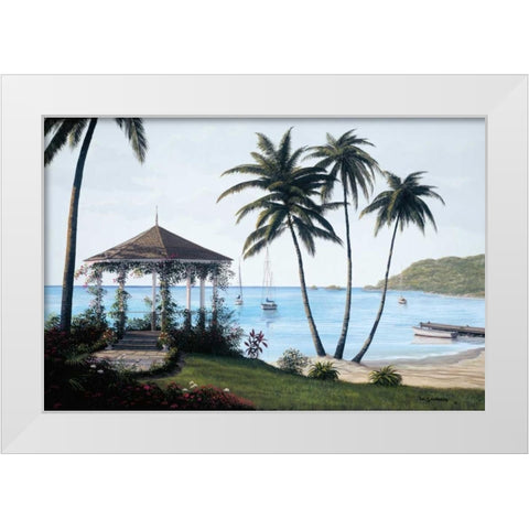 Caribbean Dreams White Modern Wood Framed Art Print by Saunders, Bill