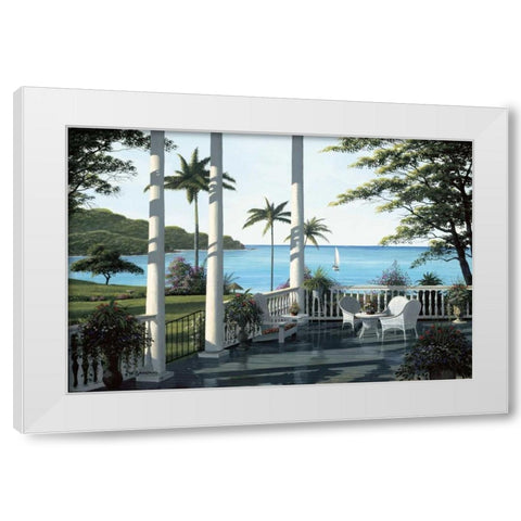 Caribbean Comfort White Modern Wood Framed Art Print by Saunders, Bill