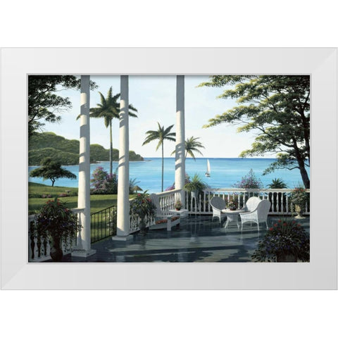 Caribbean Comfort White Modern Wood Framed Art Print by Saunders, Bill