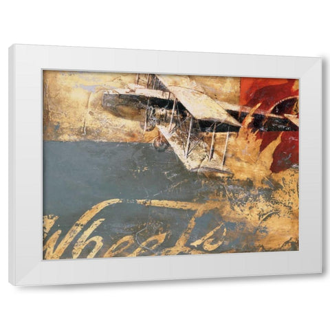 Wheels and Wings White Modern Wood Framed Art Print by Aliaga, Carme