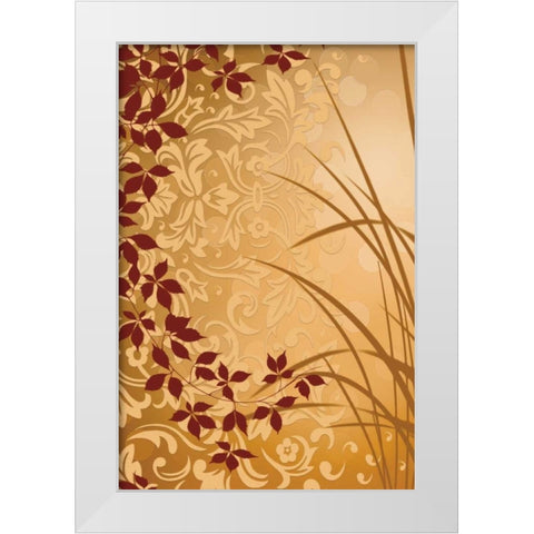 Golden Flourish II White Modern Wood Framed Art Print by Aparicio, Edward