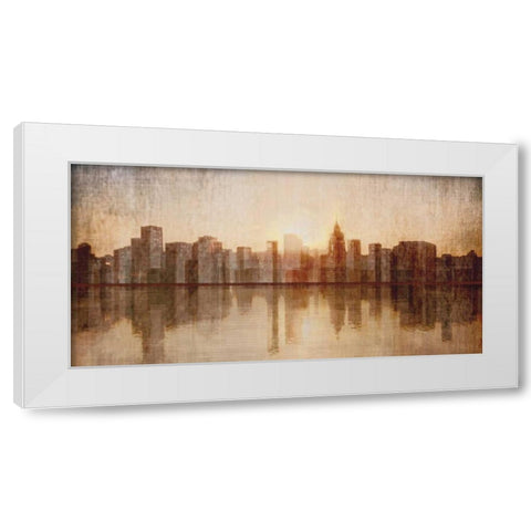 Skyline White Modern Wood Framed Art Print by Amori